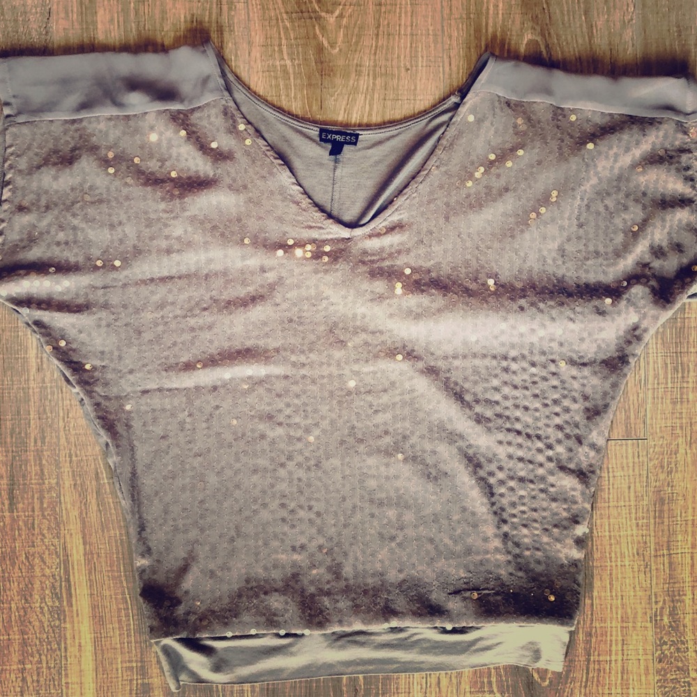 Express Gold/Tan Sequence Top